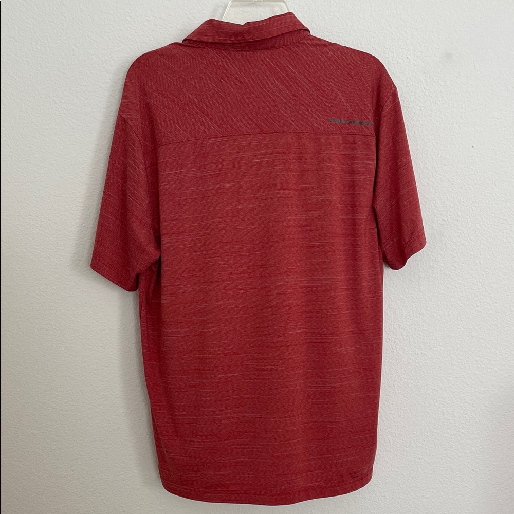 Under Armour Men's L Heathered Red Polo Shirt Short Sleeve - Picture 9 of 11